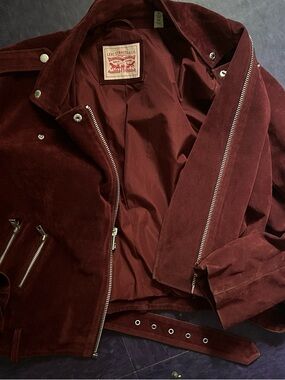 Levi's Women's Deep Burgundy Suede Moto Jacket